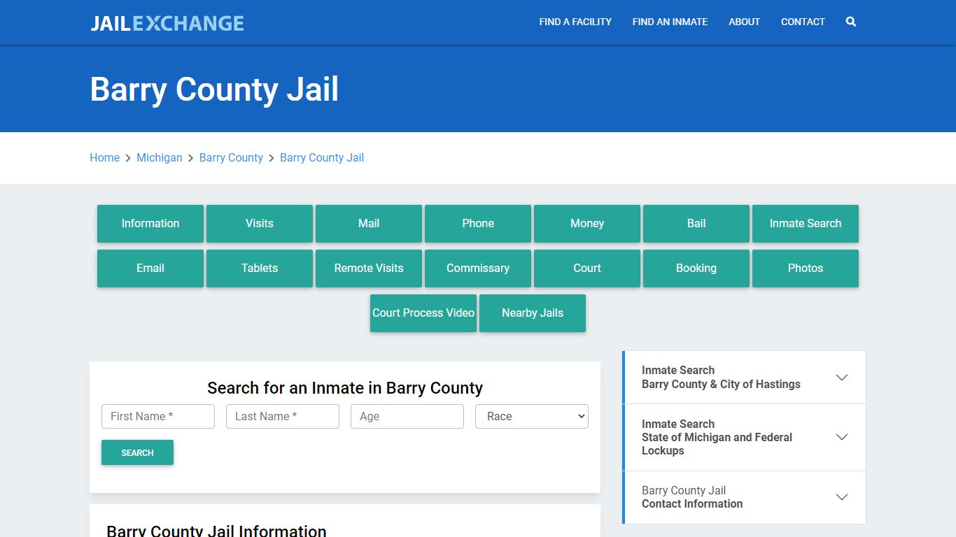 Barry County Jail Roster Lookup, MI, Inmate Search - Jail Exchange